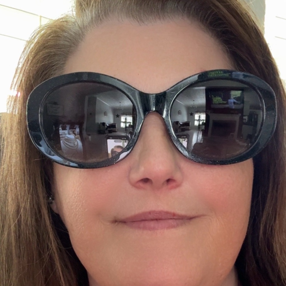 Kate Spade ♠️ Black Glitter Oval Sunglasses with Dark Lenses NEW - Picture 8 of 8